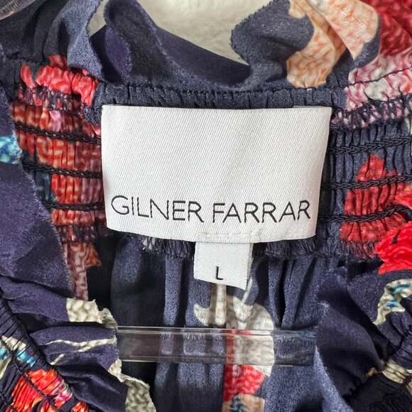 GILNER FARRAR calista blouse top in gypsy garden print sz L - Picture 4 of 6